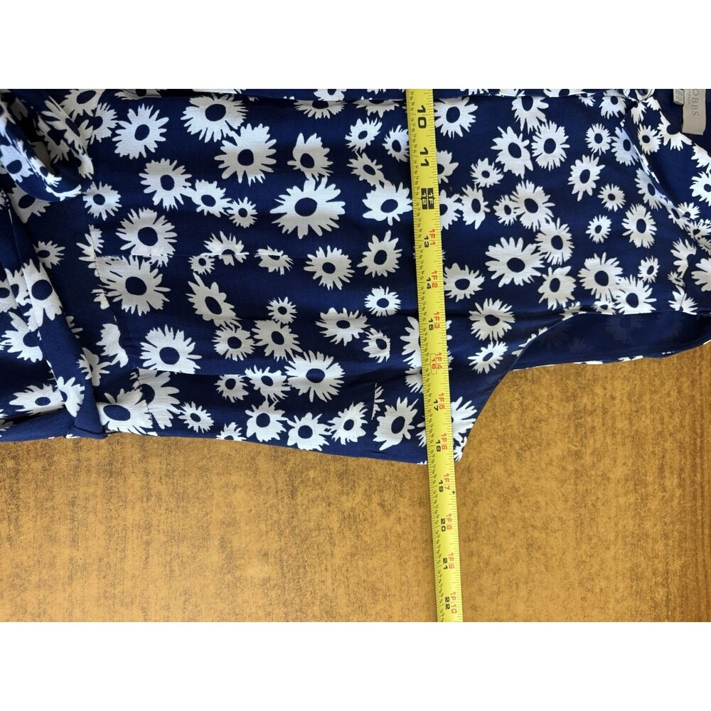Hobbs London Navy Blue White Daisy Floral Sleeveless Shirt Dress Size US 10 - Picture 7 of 9